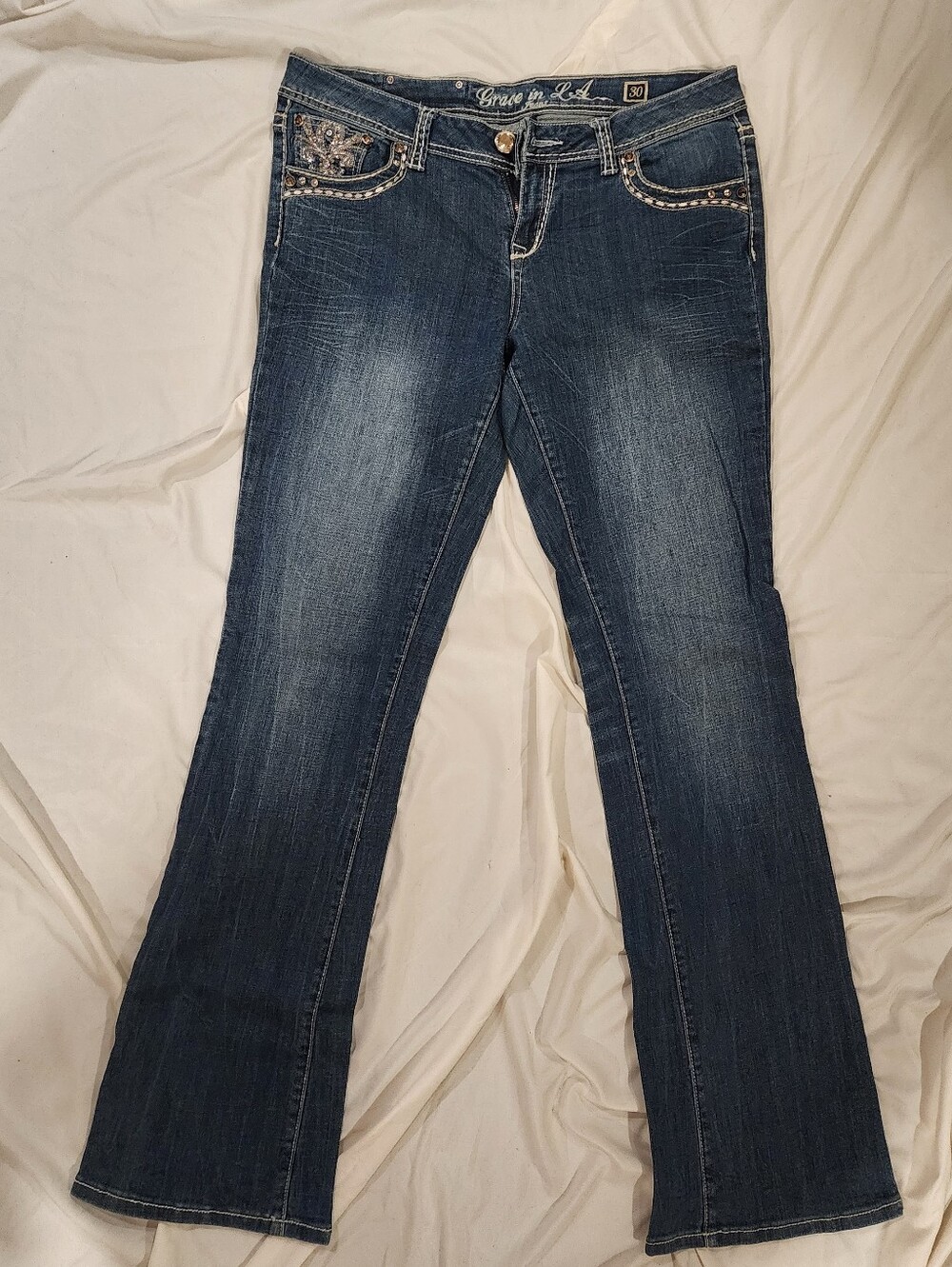 Grace in LA Women's Dark Blue Bootcut Jeans